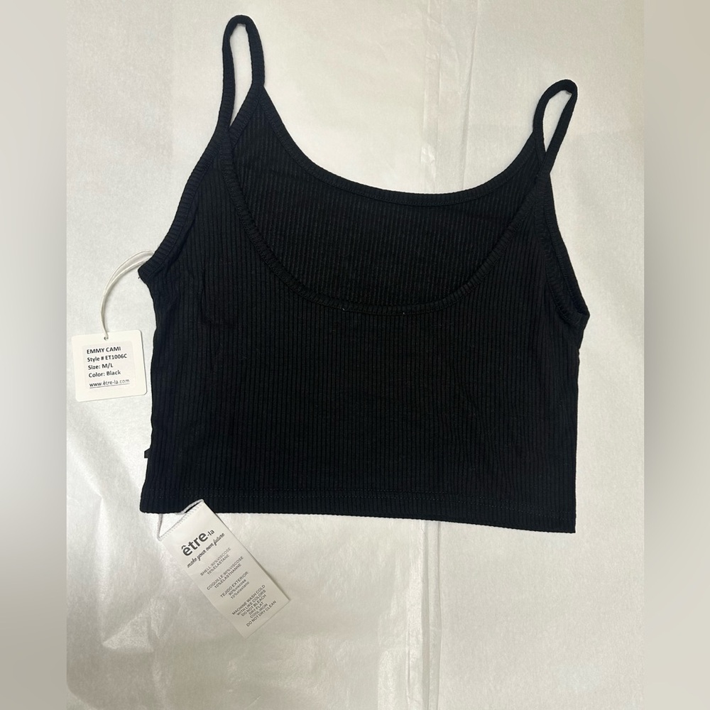 NWT: Etre - Los Angeles Emmy Cami Top Black Ribbed 🖤